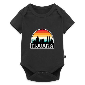 Tijuana Mexico Flag Skyline Travel Souvenir - Baby Premium short-sleeve bodysuit - black - Front