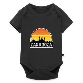Saragosse Espagne Flag Skyline Souvenir de voyage - Body à manches courtes Premium Bébé - noir - Devant