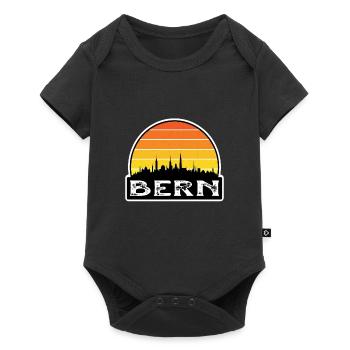 Berne Suisse Flag Skyline Souvenir de voyage - Body à manches courtes Premium Bébé - noir - Devant