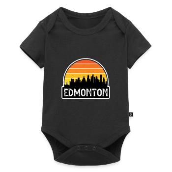 Edmonton Canada Flag Skyline Travel Souvenir - Baby Premium short-sleeve bodysuit - black - Front