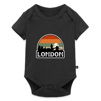 Londres Angleterre Flag Skyline Souvenir de voyage - Body à manches courtes Premium Bébé - noir - Devant