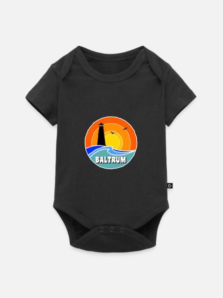 Ostsee Leuchtturm Baltrum - Baby Premium Kurzarmbody - Schwarz