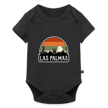 Las Palmas Spain Flag Skyline Travel Souvenir - Baby Premium short-sleeve bodysuit - black - Front
