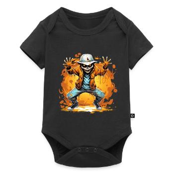 Skeleton Dabbing Hip Hop - Baby Premium short-sleeve bodysuit - black - Front