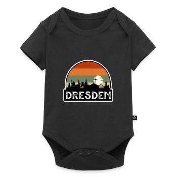 Dresden Germany Flag Skyline Travel Souvenir - Baby Premium short-sleeve bodysuit - black - Front