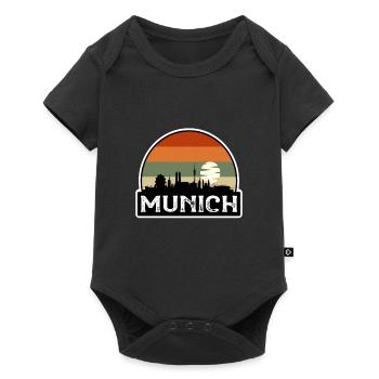 Munich Germany Flag Skyline Travel Souvenir - Baby Premium short-sleeve bodysuit - black - Front
