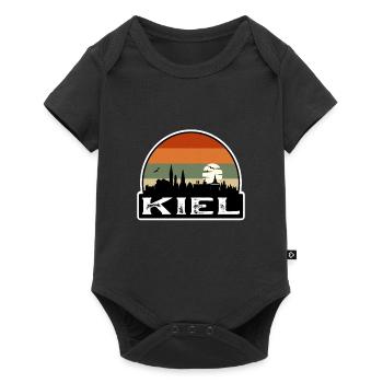 Kiel Germany Flag Skyline Travel Souvenir - Baby Premium short-sleeve bodysuit - black - Front