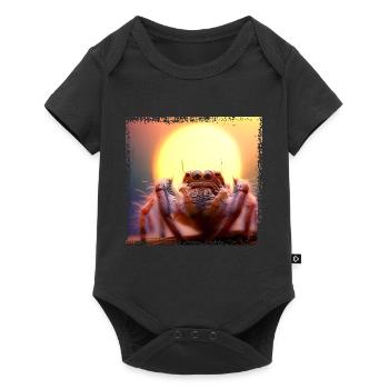 Jumping spider in the sunset - Baby Premium short-sleeve bodysuit - black - Front