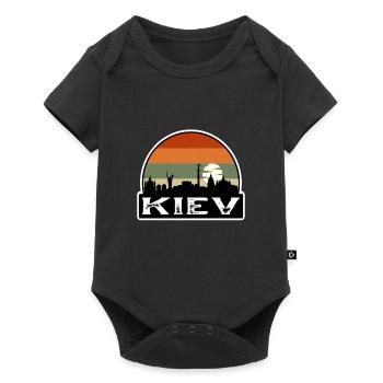 Kiev Ukraine Flag Skyline Travel Souvenir - Baby Premium short-sleeve bodysuit - black - Front