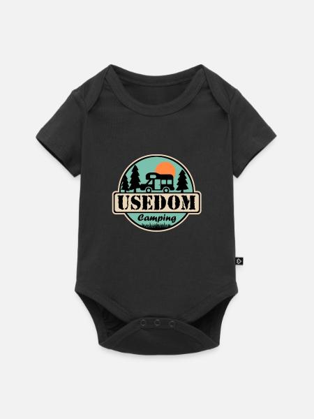 Usedom Camping - Baby Premium Kurzarmbody - Schwarz