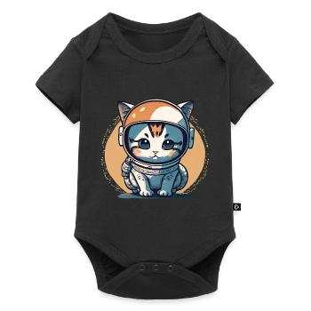 Chatstronaute mignon #10 - Body à manches courtes Premium Bébé - noir - Devant