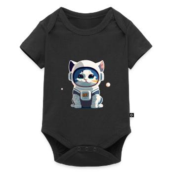Chatstronaute mignon #4 - Body à manches courtes Premium Bébé - noir - Devant
