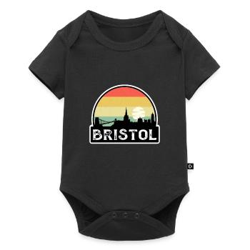Bristol England Flag Skyline Travel Souvenir - Baby Premium short-sleeve bodysuit - black - Front