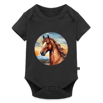 Horse - Baby Premium short-sleeve bodysuit - black - Front