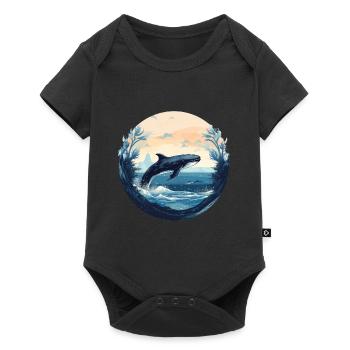 Whale - Baby Premium short-sleeve bodysuit - black - Front