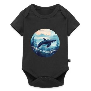 Whale - Baby Premium short-sleeve bodysuit - black - Front
