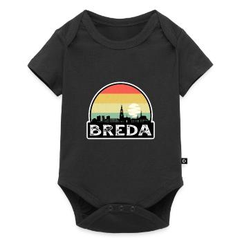 Breda Niederlande Flagge Skyline Reisesouvenir - Baby Premium Kurzarmbody - Schwarz - Vorne