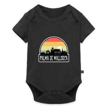 Palma De Mallorca Spain Flag Skyline Travel Souven - Baby Premium short-sleeve bodysuit - black - Front