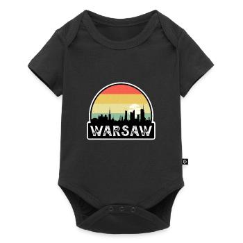 Varsovie Pologne Flag Skyline Souvenir de voyage - Body à manches courtes Premium Bébé - noir - Devant