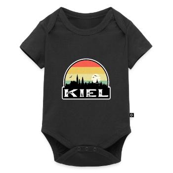 Kiel Germany Flag Skyline Travel Souvenir - Baby Premium short-sleeve bodysuit - black - Front