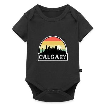 Calgary Canada Flag Skyline Travel Souvenir - Baby Premium short-sleeve bodysuit - black - Front