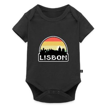 Lisbon Portugal Flag Skyline Travel Souvenir - Baby Premium short-sleeve bodysuit - black - Front