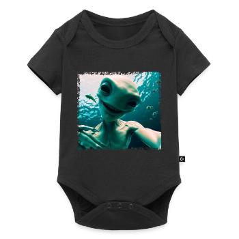 Alien Selfie - Underwater Adventure - Baby Premium short-sleeve bodysuit - black - Front