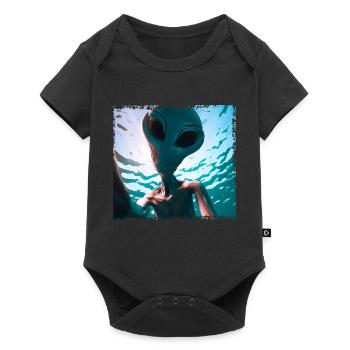 Alien Selfie - Underwater Adventure - Baby Premium short-sleeve bodysuit - black - Front