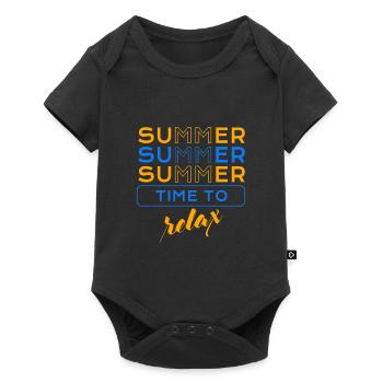 Summer Time to relax EV - Baby Premium Kurzarmbody - Schwarz - Vorne