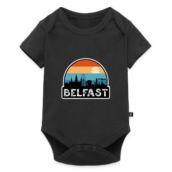 Belfast Northern Ireland Flag Skyline Travel Souve - Baby Premium short-sleeve bodysuit - black - Front
