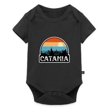 Catane Italie Flag Skyline Souvenir de voyage - Body à manches courtes Premium Bébé - noir - Devant