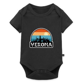 Verona Italy Flag Skyline Travel Souvenir - Baby Premium short-sleeve bodysuit - black - Front