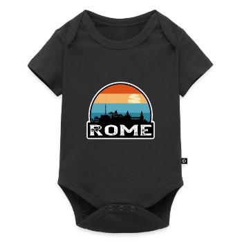 Rome Italy Flag Skyline Travel Souvenir - Baby Premium short-sleeve bodysuit - black - Front
