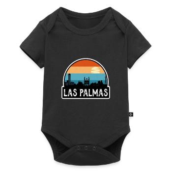 Las Palmas Spain Flag Skyline Travel Souvenir - Baby Premium short-sleeve bodysuit - black - Front