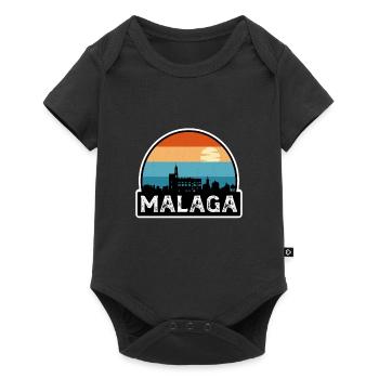 Malaga Espagne Flag Skyline Souvenir de voyage - Body à manches courtes Premium Bébé - noir - Devant