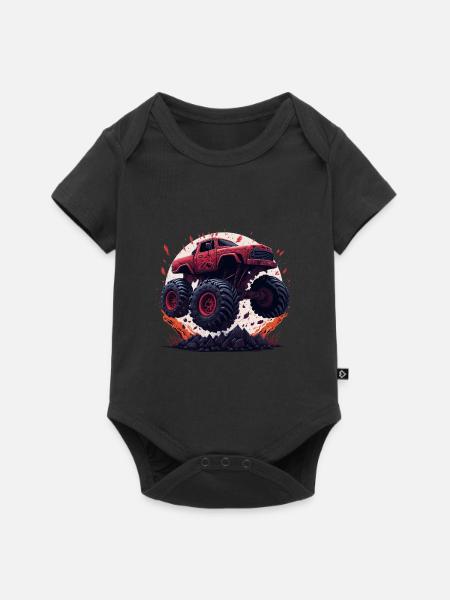 Monstertruck - Baby Premium Kurzarmbody - Schwarz