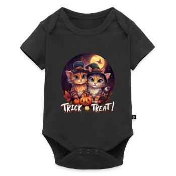 Halloween Trick or Treat Cute Cats - Baby Premium short-sleeve bodysuit - black - Front