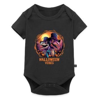 Halloween Vibes Dinosaur Velociraptor Dino - Baby Premium short-sleeve bodysuit - black - Front