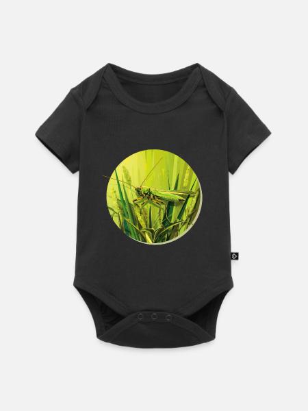 Grashüpfer - Baby Premium Kurzarmbody - Schwarz