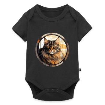 Maine Coon Cat - Body à manches courtes Premium Bébé - noir - Devant