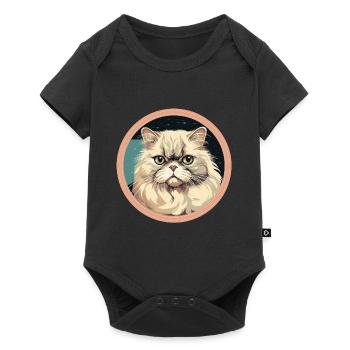 Persian cat - Baby Premium short-sleeve bodysuit - black - Front