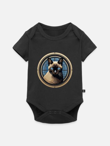 Siamkatze - Baby Premium Kurzarmbody - Schwarz