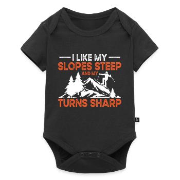 Pistes de ski Ski raide Skis d’hiver - Body à manches courtes Premium Bébé - noir - Devant