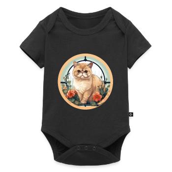 Exotische Kurzhaarkatze - Baby Premium Kurzarmbody - Schwarz - Vorne