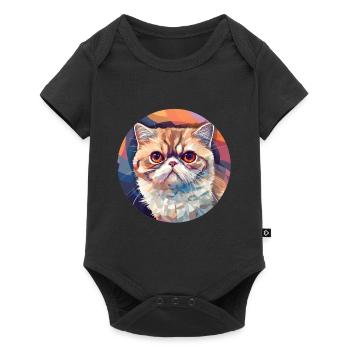 Exotische Kurzhaarkatze - Baby Premium Kurzarmbody - Schwarz - Vorne