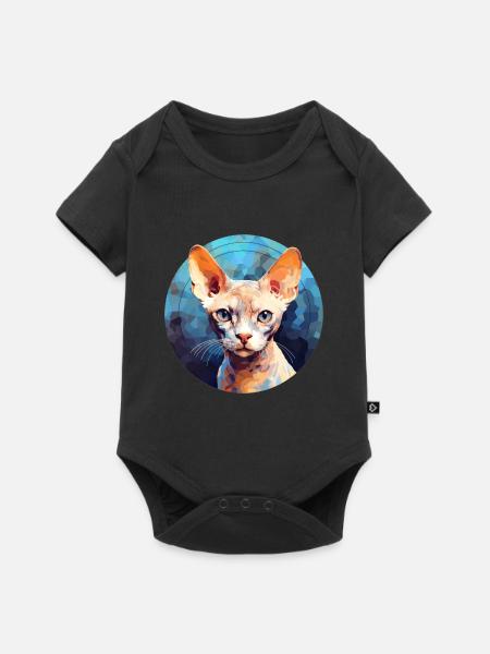 Devon Rex Katze - Baby Premium Kurzarmbody - Schwarz