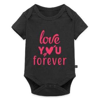 Je t’aime pour toujours avec flèche et cœur rouge - Body à manches courtes Premium Bébé - noir - Devant