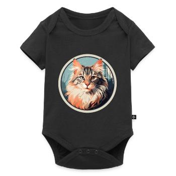 Norwegian Forest Cat - Baby Premium short-sleeve bodysuit - black - Front