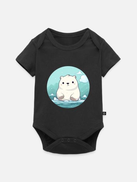 süßer kleiner Eisbär - Baby Premium Kurzarmbody - Schwarz