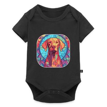 Coloré Vizsla Dog Breed Aquarelle Glass Paintin - Body à manches courtes Premium Bébé - noir - Devant